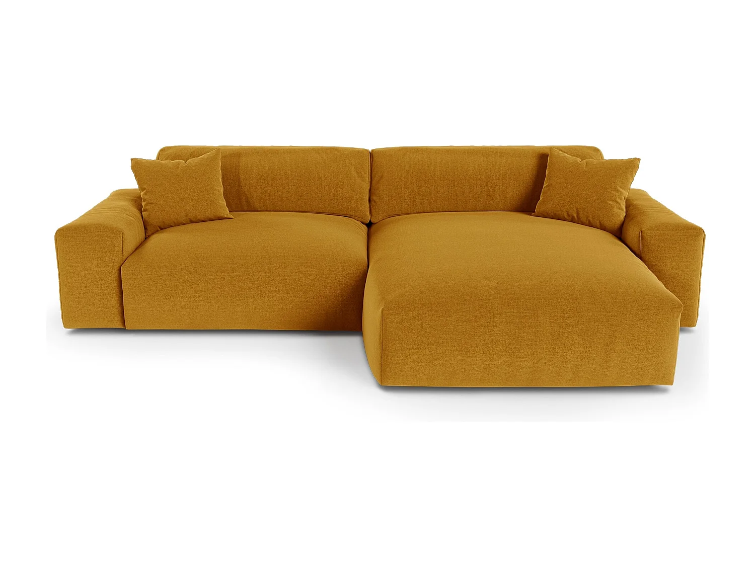 Canapé d'angle droit CHEER en Tissu tramé toucher doux