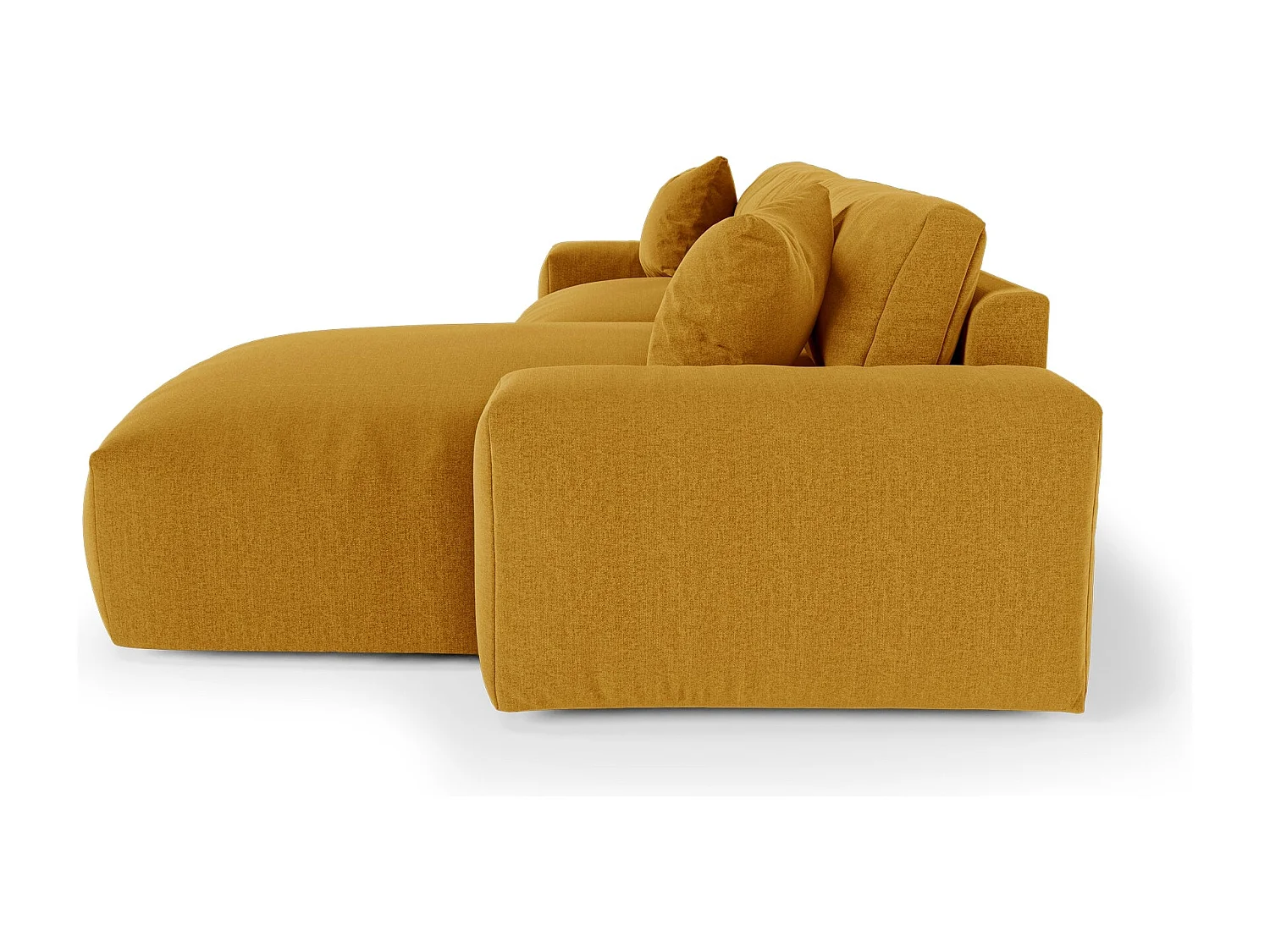 Canapé d'angle droit CHEER en Tissu tramé toucher doux