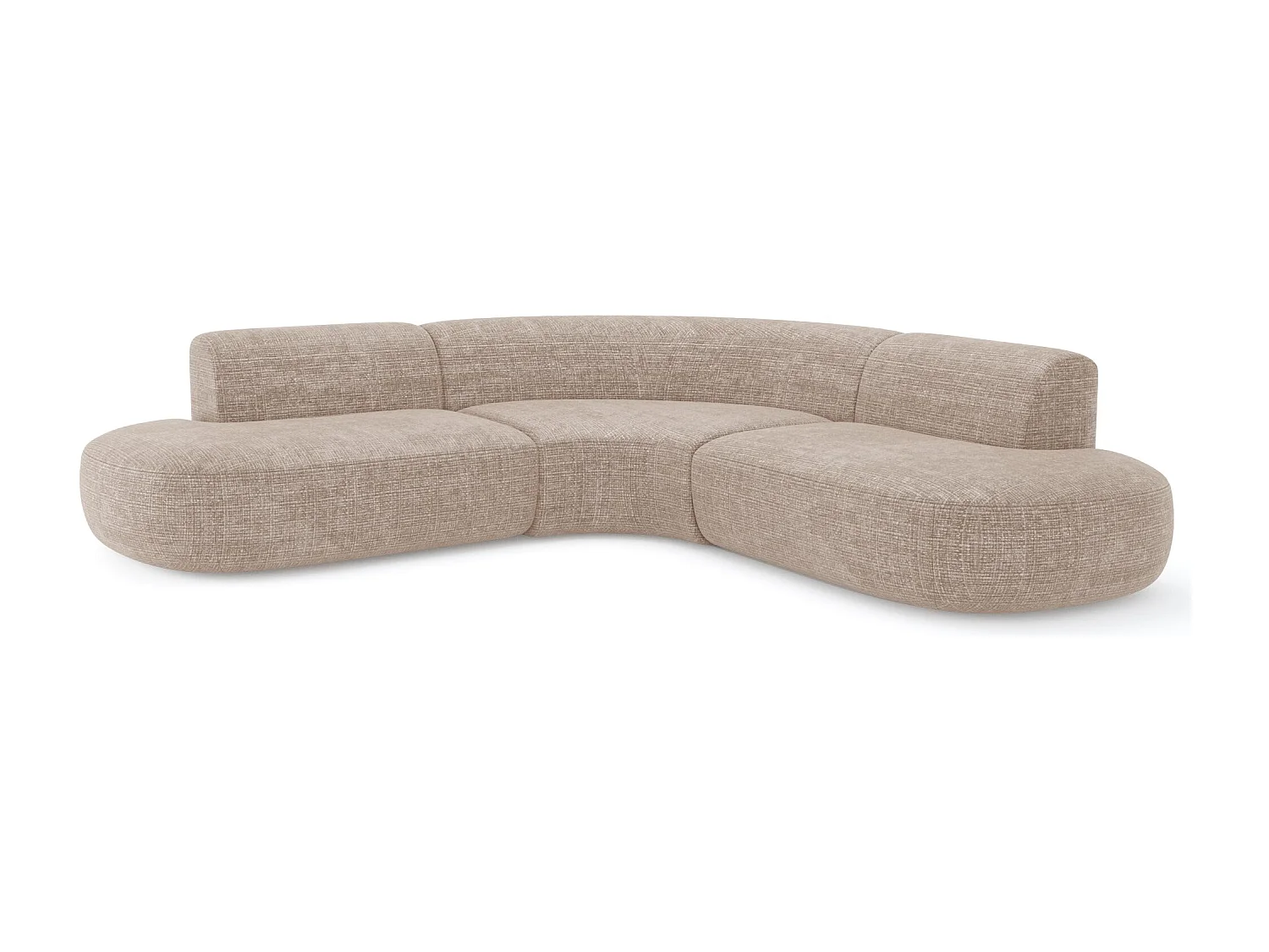 Canapé grand angle WONDER en Velours gaufré