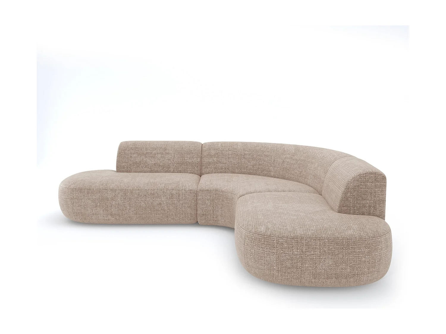 Canapé grand angle WONDER en Velours gaufré