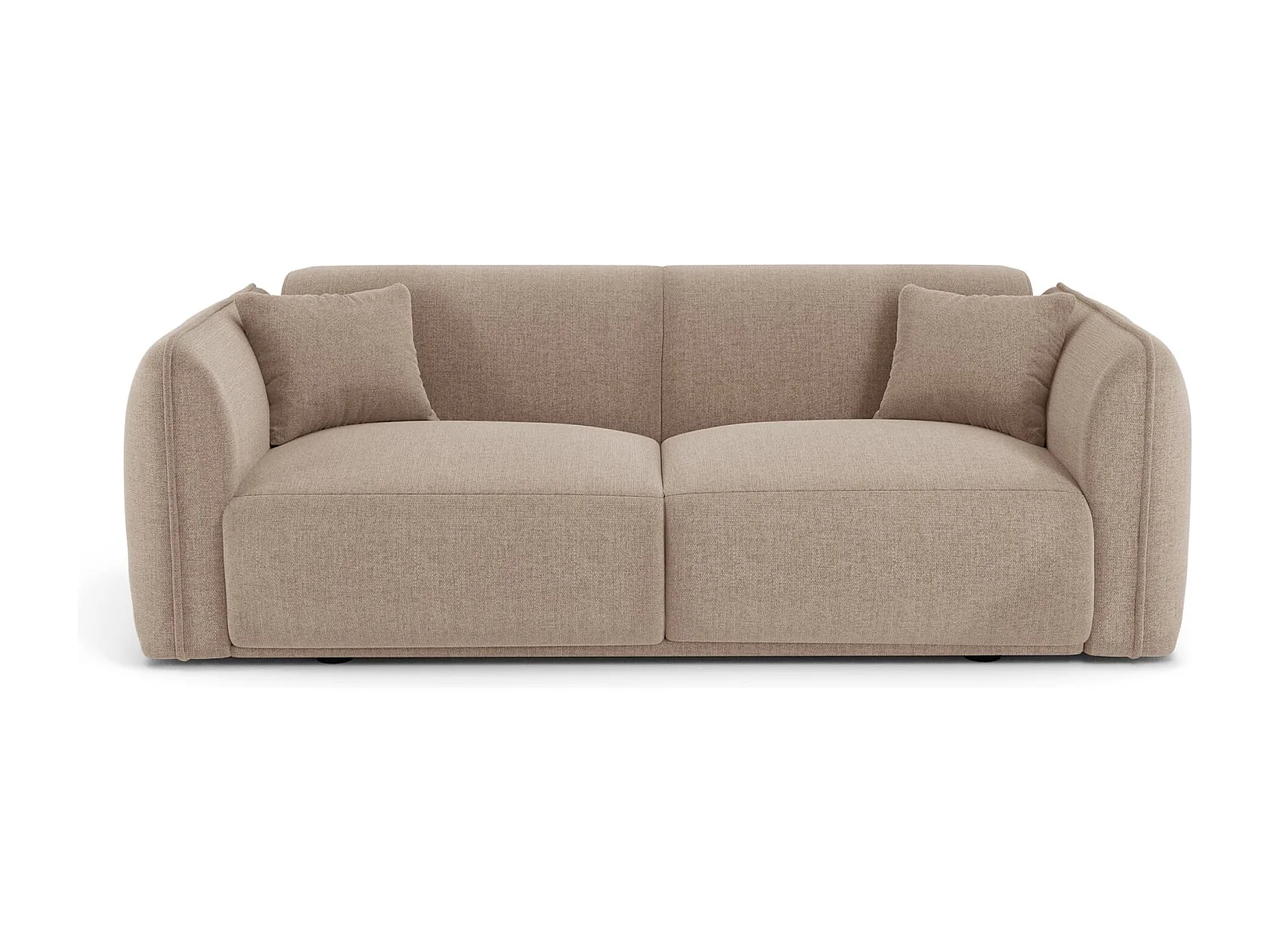 Canapé 3 places LUSH en Tissu tramé toucher doux  Taupe