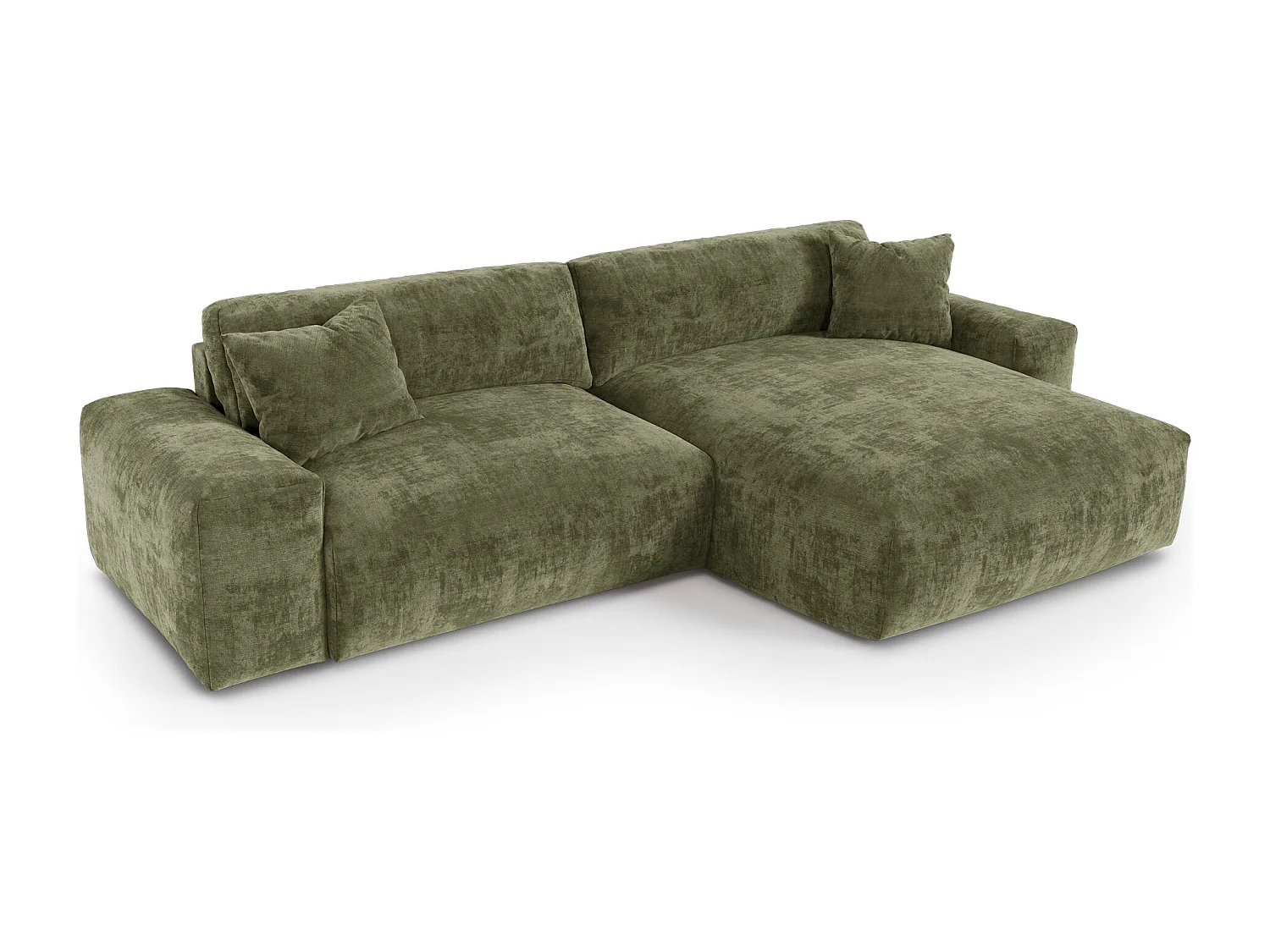 Canapé d'angle droit CHEER en Velours gaufré