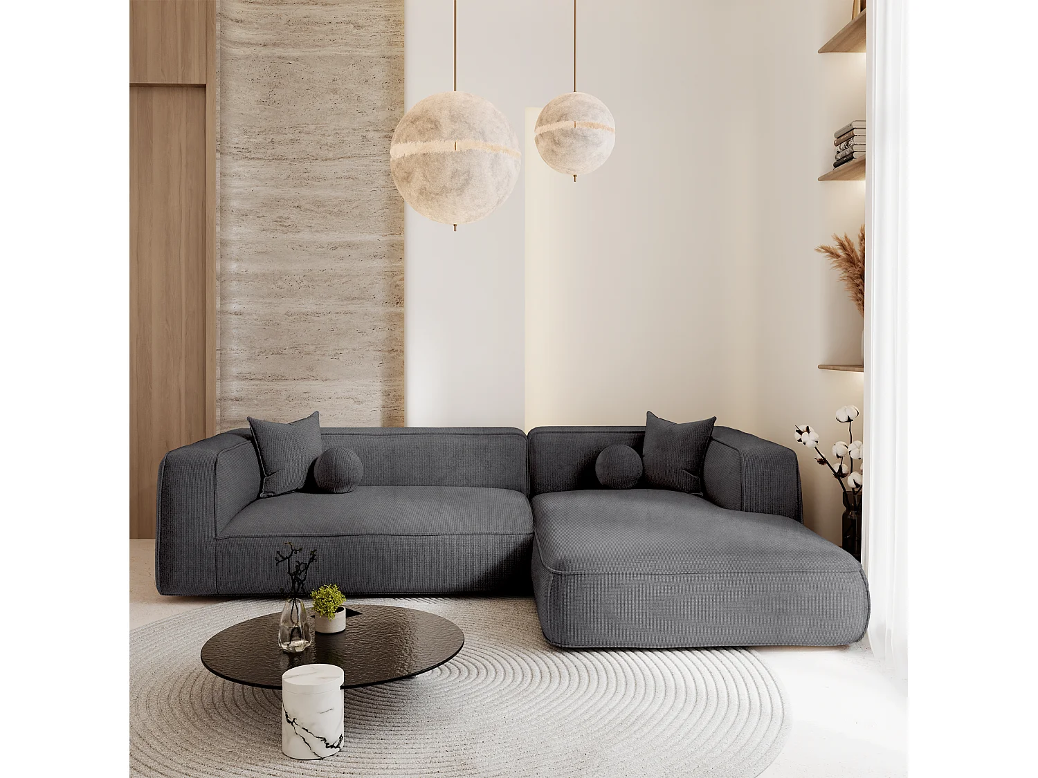 Canapé d'angle droit SOFIA