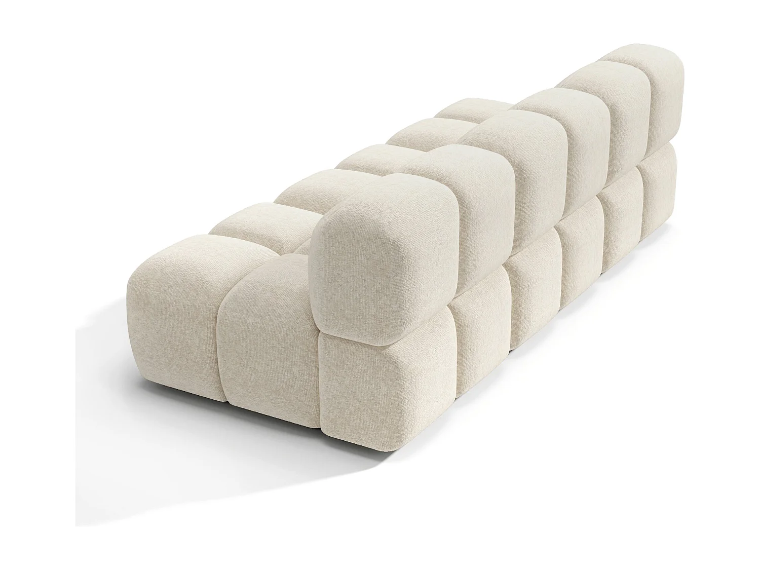 Canapé modulable 4-5 places MOSS en Velours texturé Beige