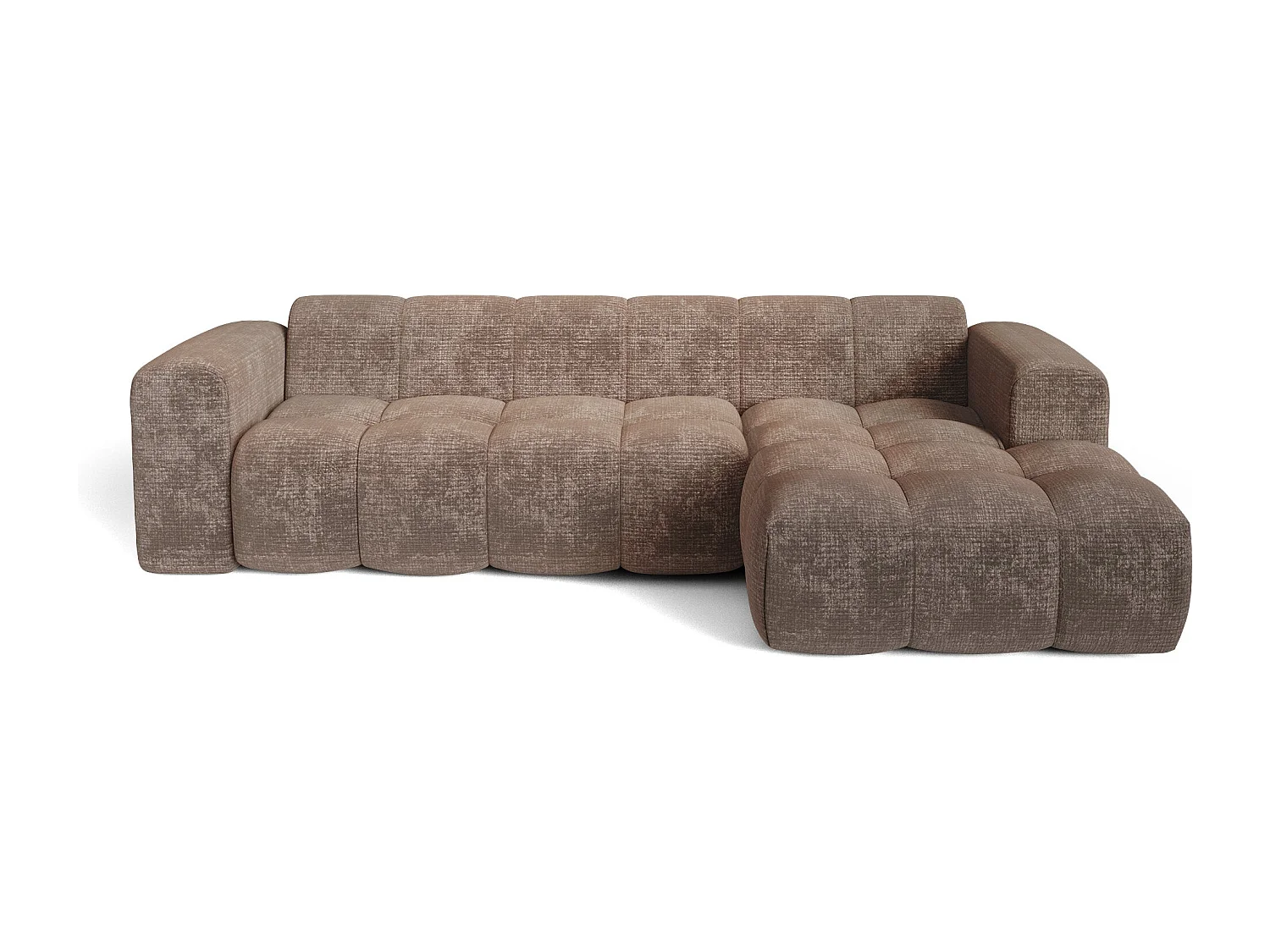 Canapé d'angle droit BLOOM en Velours gaufré