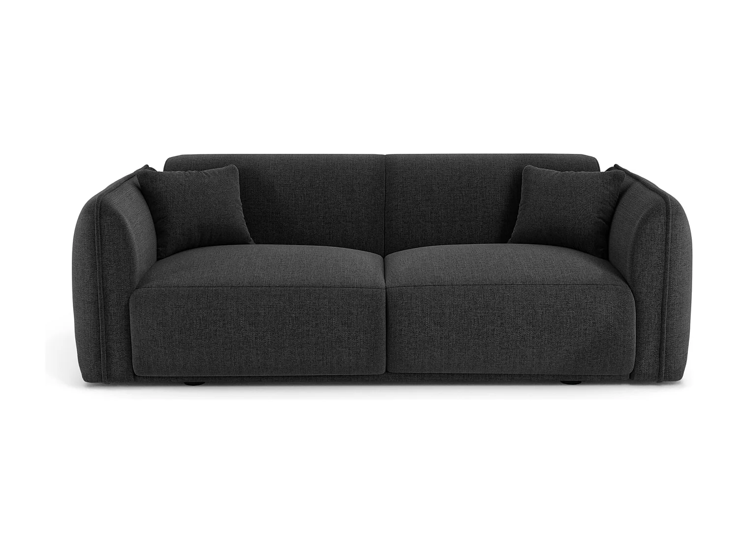 Canapé 3 places LUSH en Tissu tramé toucher doux  Anthracite foncé