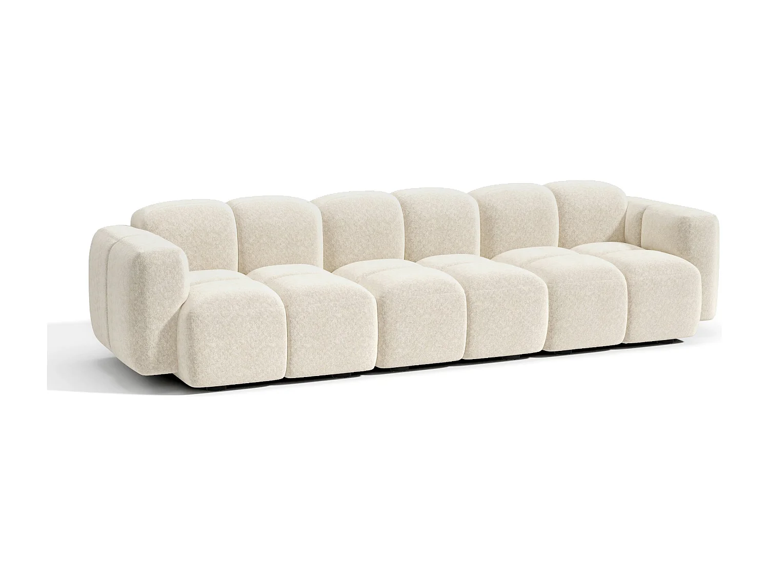 Canapé modulable 4-5 places MOSS en Velours texturé Beige