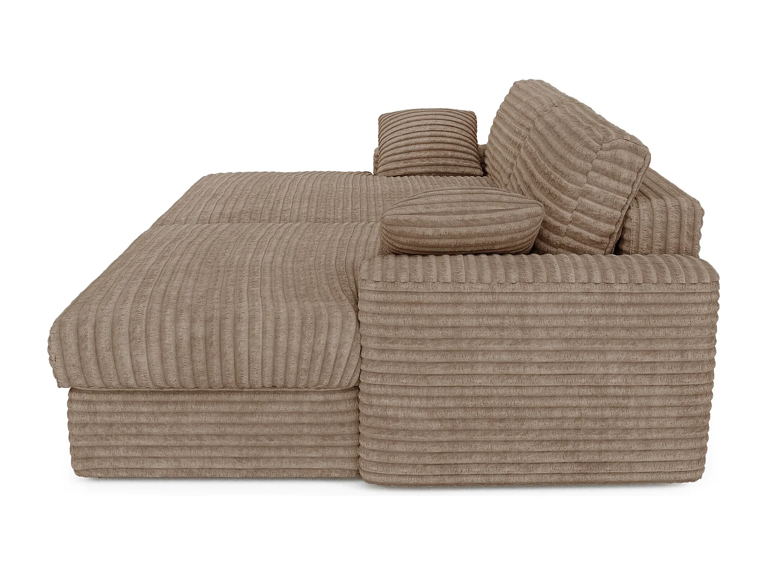 Canapé PLUM en Velours côtelé XXL Taupe