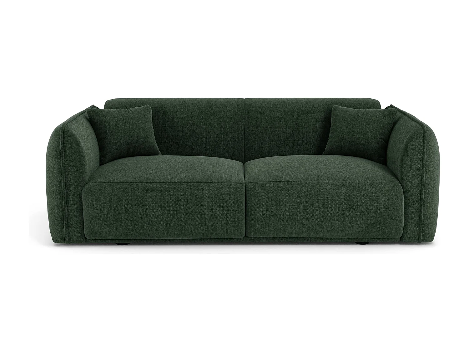Canapé 3 places LUSH en Tissu tramé toucher doux  Vert kaki