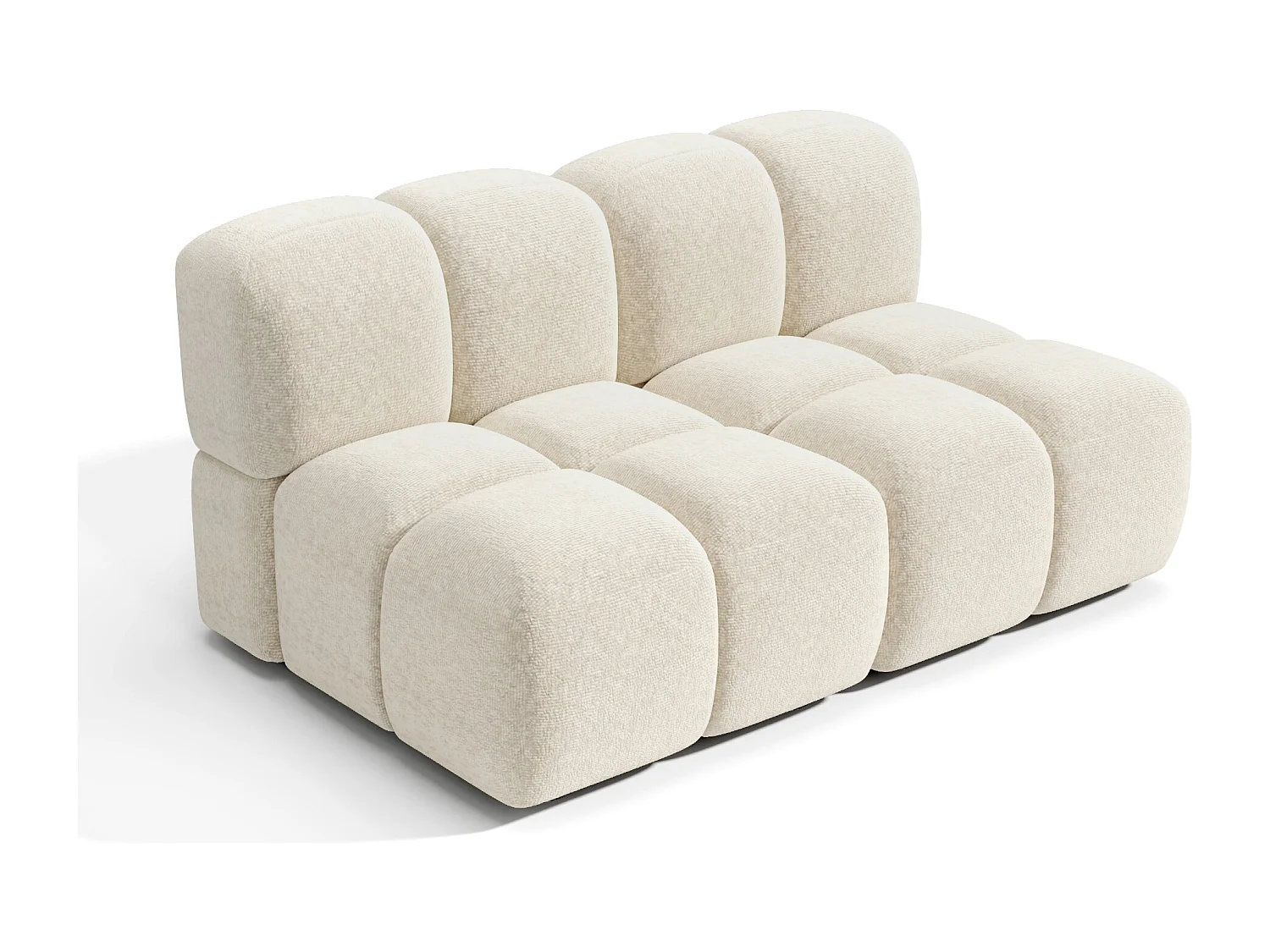 Canapé modulable 3 places MOSS en Velours texturé Beige