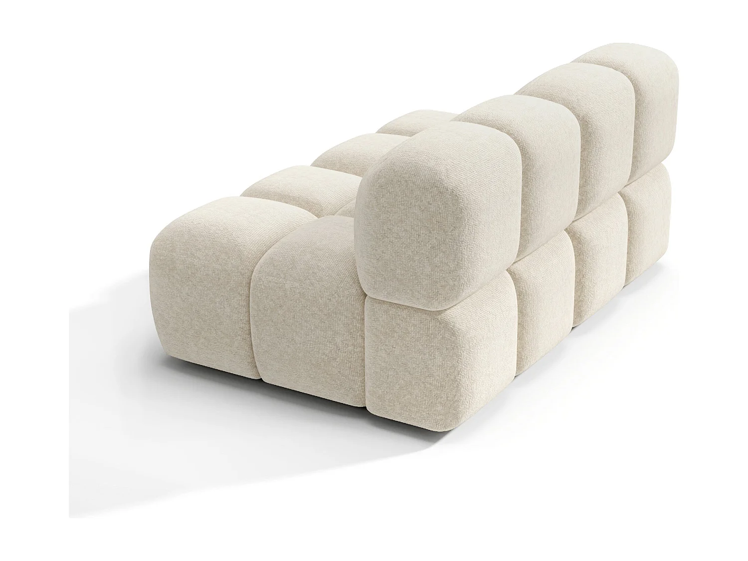 Canapé modulable 3 places MOSS en Velours texturé Beige