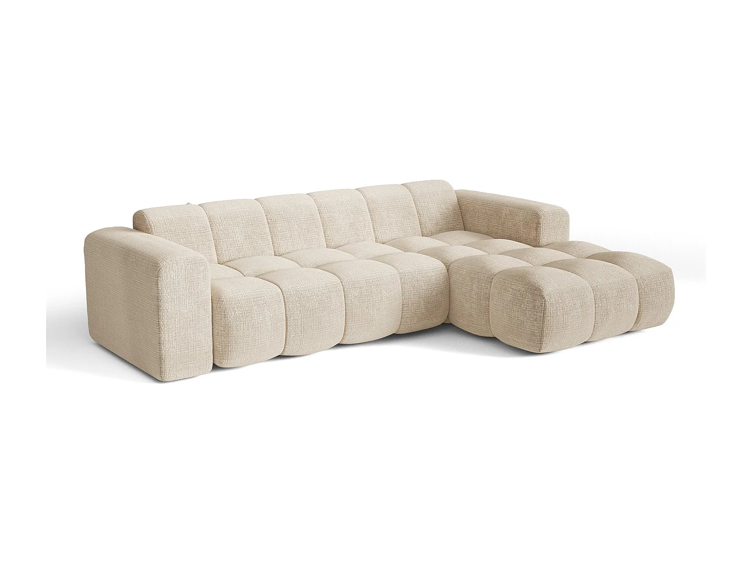 Canapé d'angle droit BLOOM en Velours gaufré