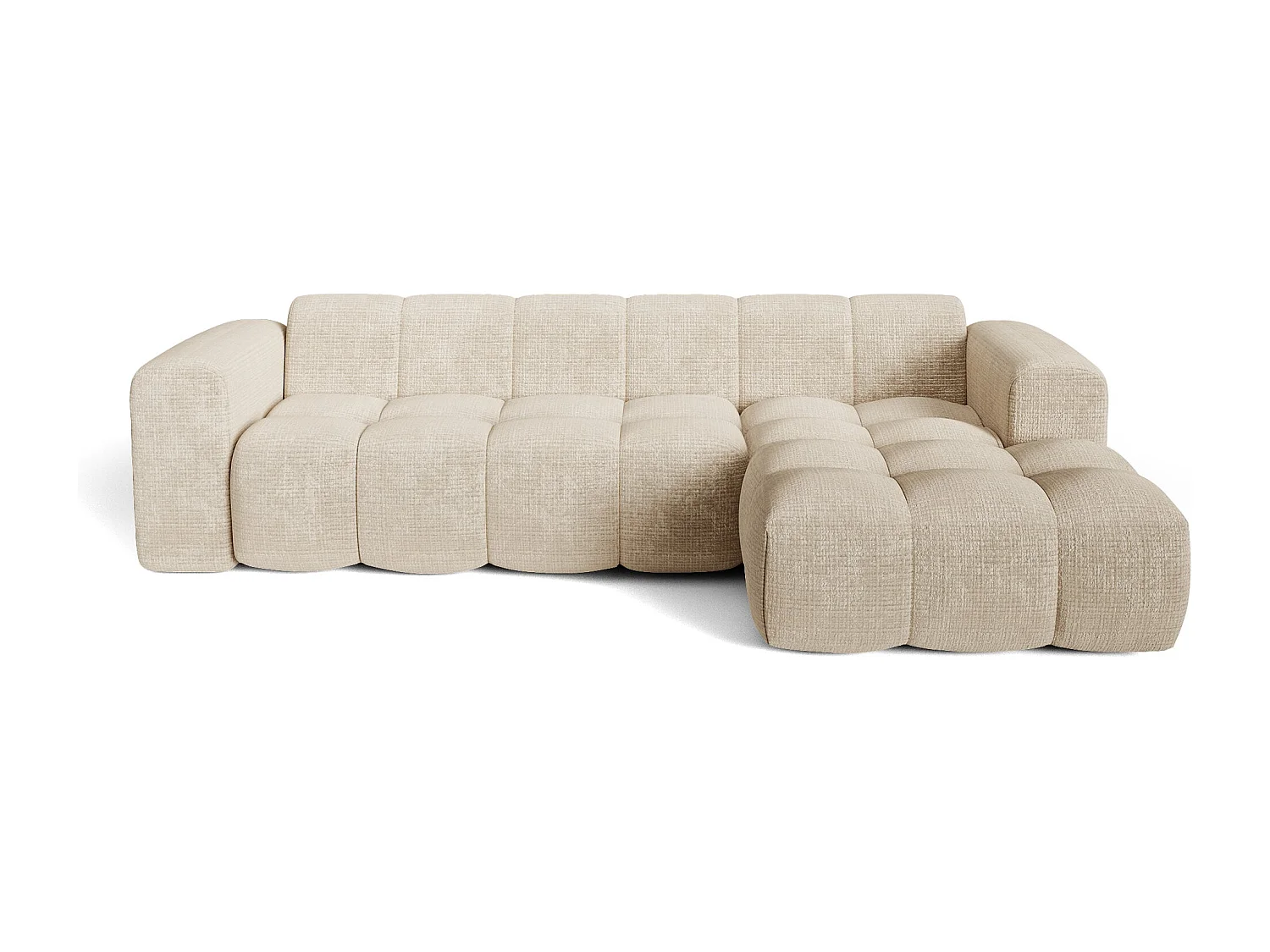 Canapé d'angle droit BLOOM en Velours gaufré