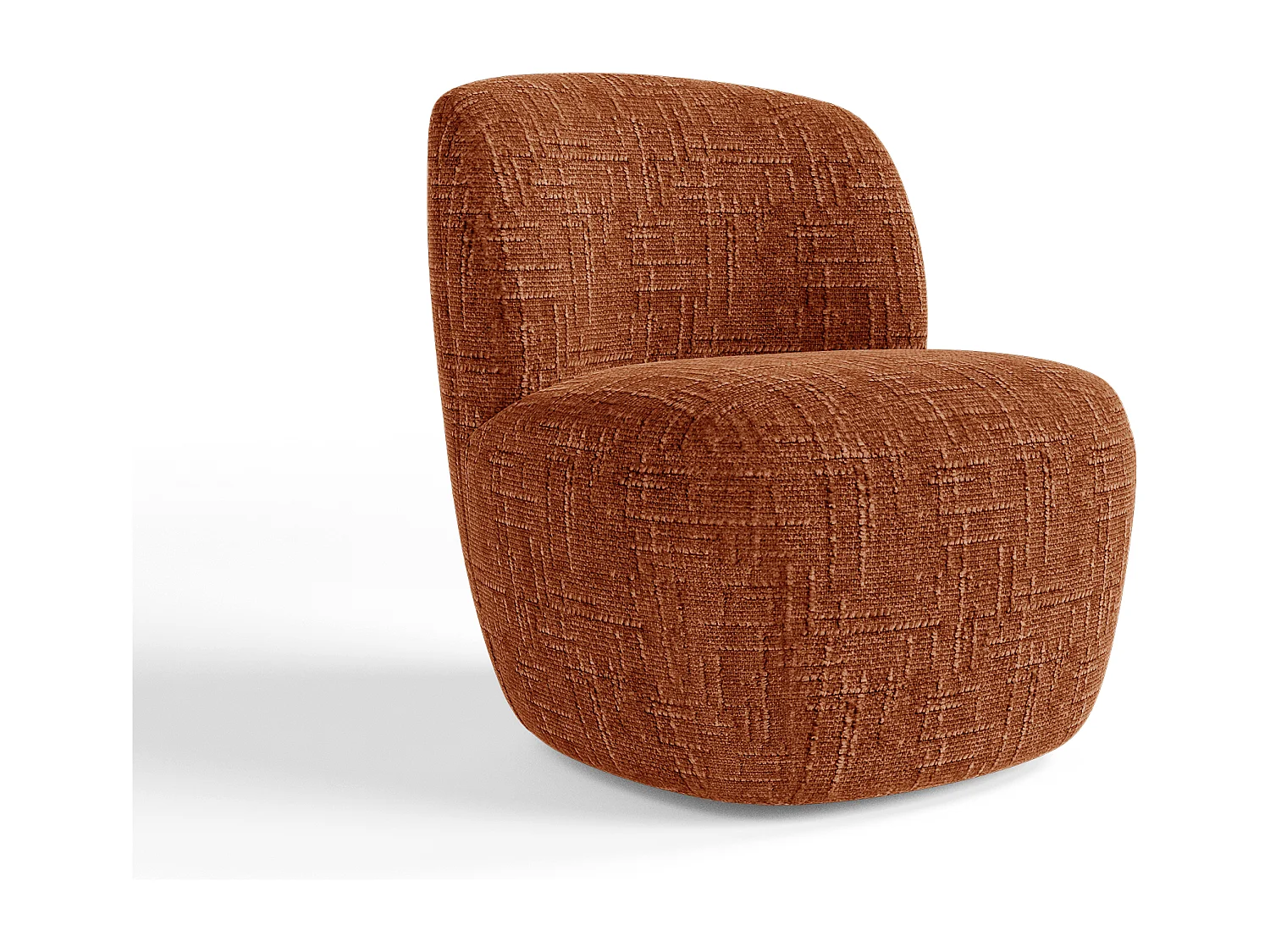 Fauteuil pivotant COMI en Velours tramé Terracotta
