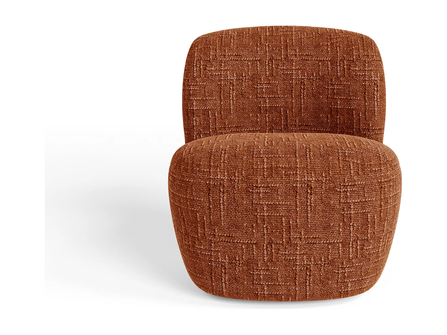 Fauteuil pivotant COMI en Velours tramé Terracotta