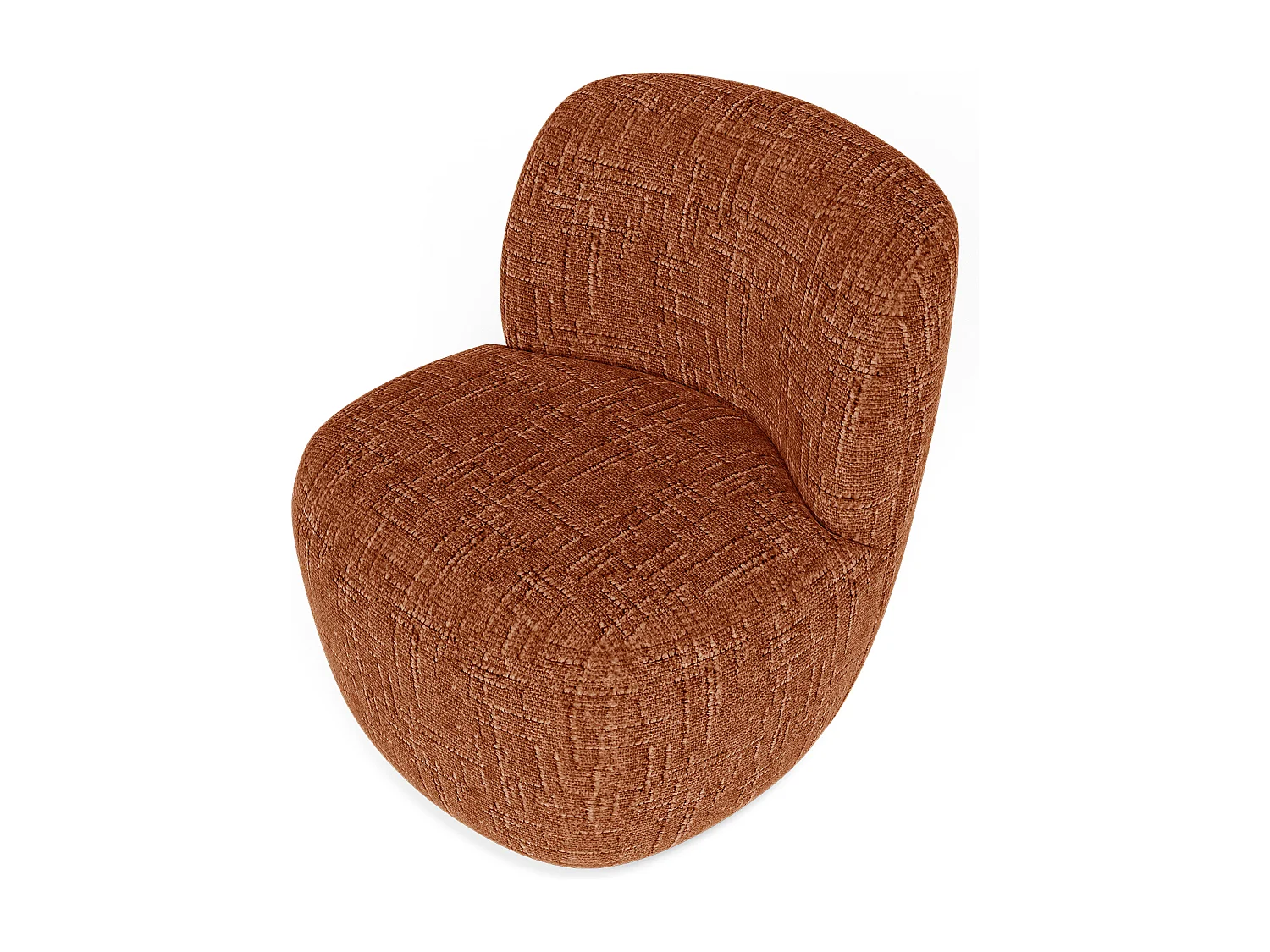Fauteuil pivotant COMI en Velours tramé Terracotta