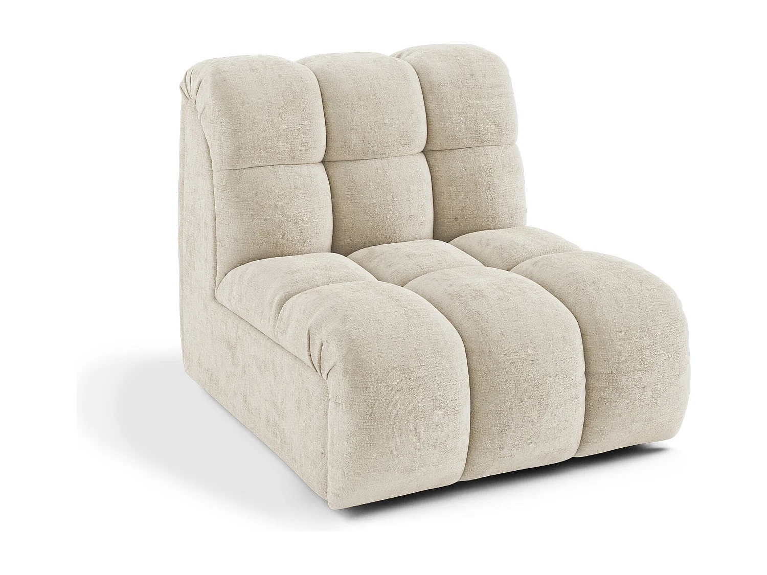 Fauteuil pivotant modulable SEVEN en Velours gaufré Beige