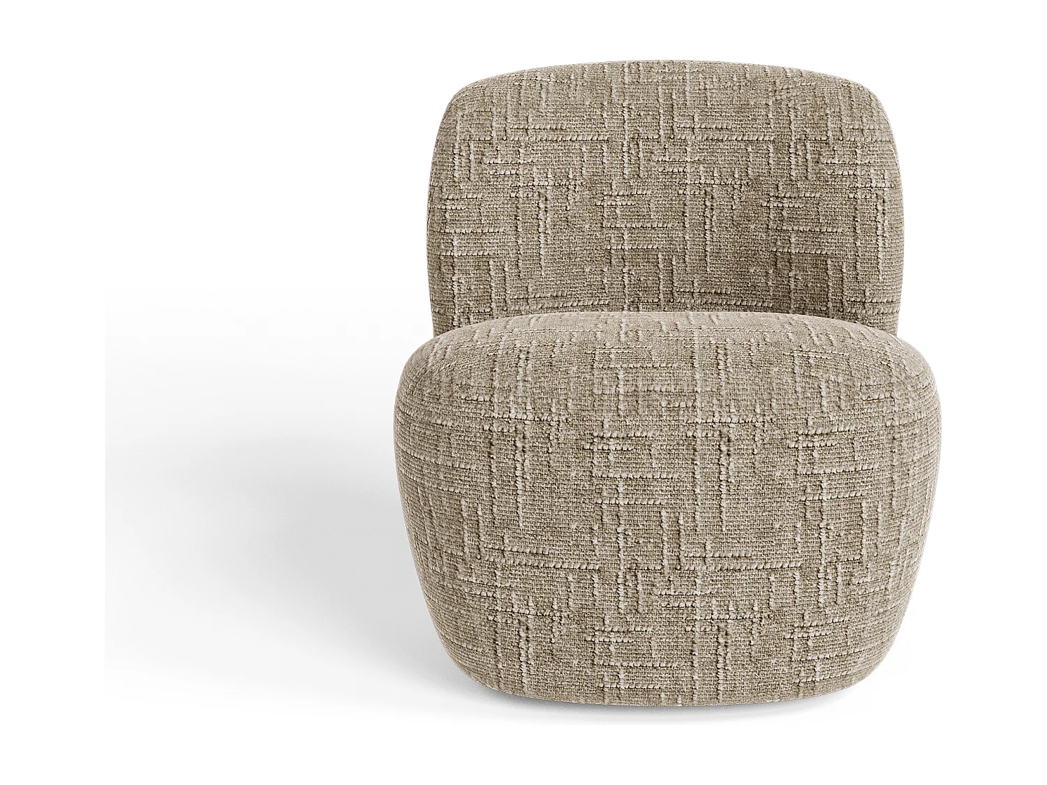 Fauteuil pivotant COMI en Velours tramé Crème