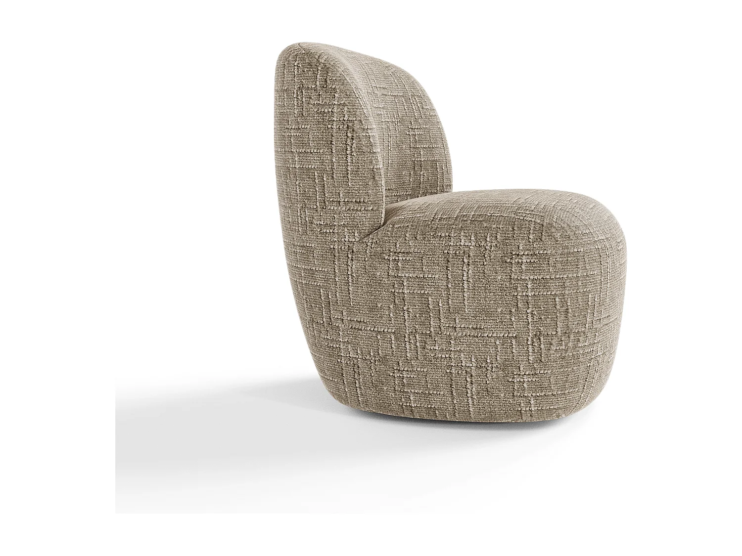 Fauteuil pivotant COMI en Velours tramé Crème