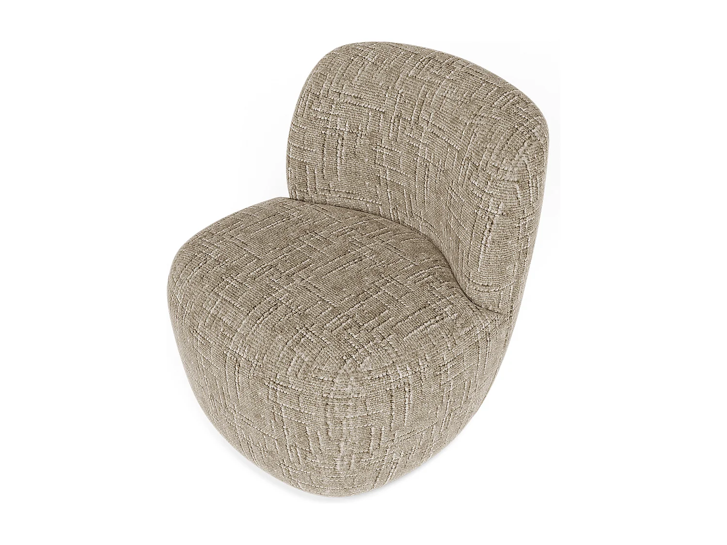 Fauteuil pivotant COMI en Velours tramé Crème