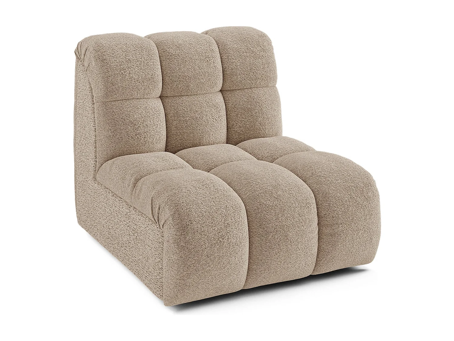Fauteuil pivotant modulable SEVEN en Tissu bouclette Taupe