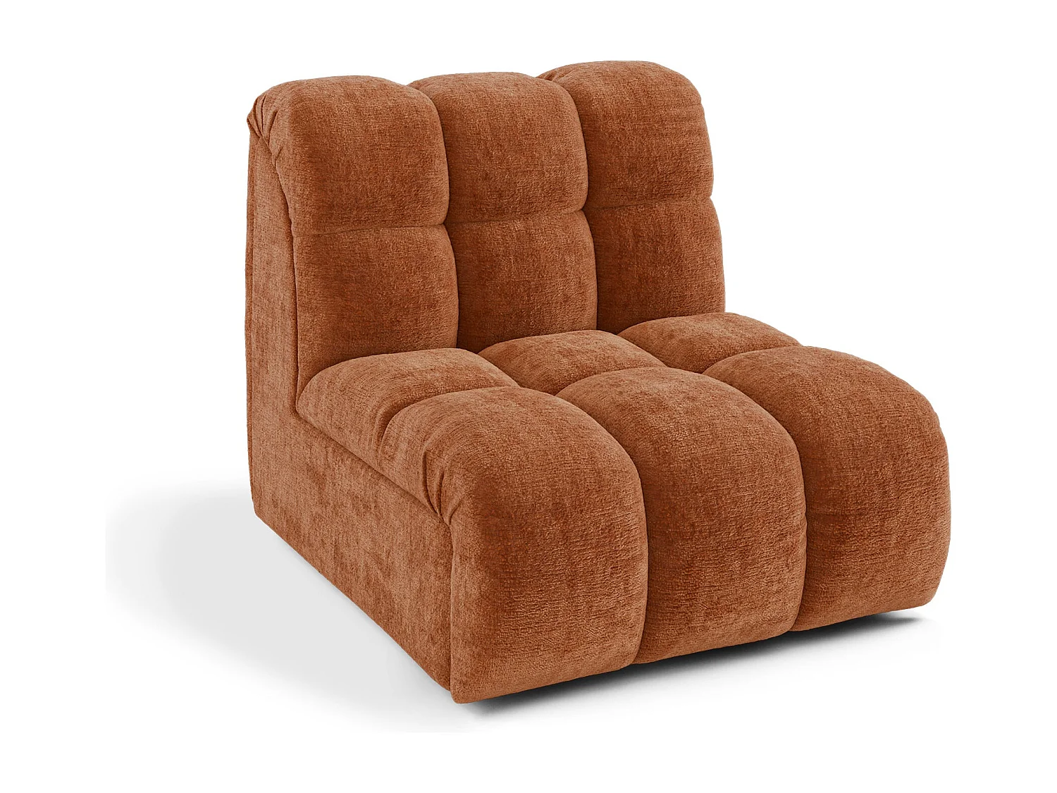 Fauteuil pivotant modulable SEVEN en Velours gaufré Terracotta