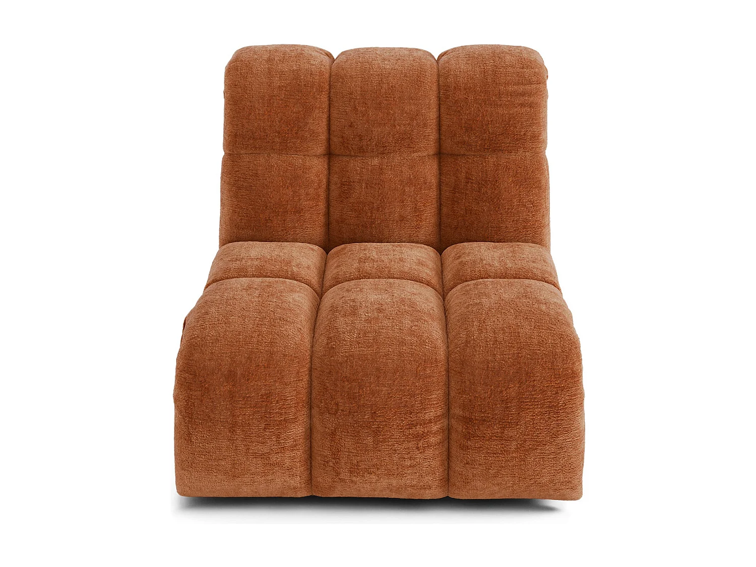 Fauteuil pivotant modulable SEVEN en Velours gaufré Terracotta