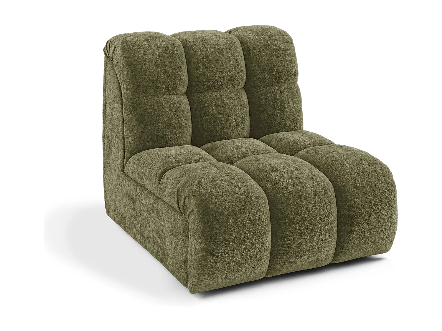 Fauteuil pivotant modulable SEVEN en Velours gaufré Vert vintage