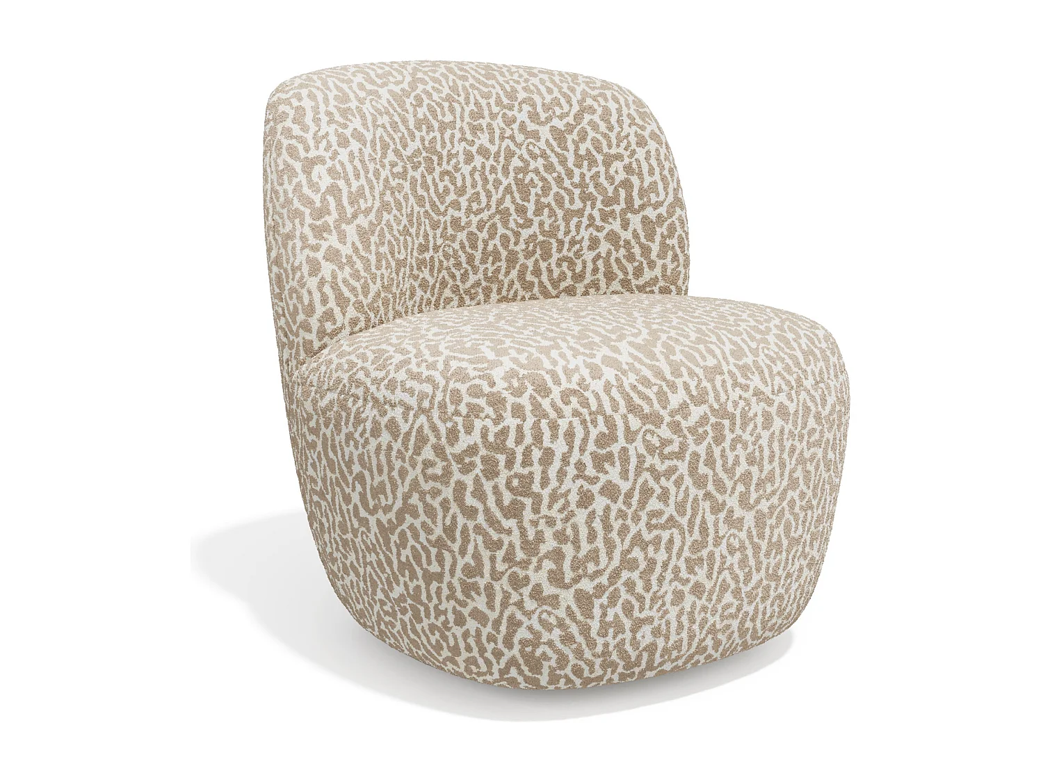 Fauteuil pivotant COMI en Tissu à motif  Beige