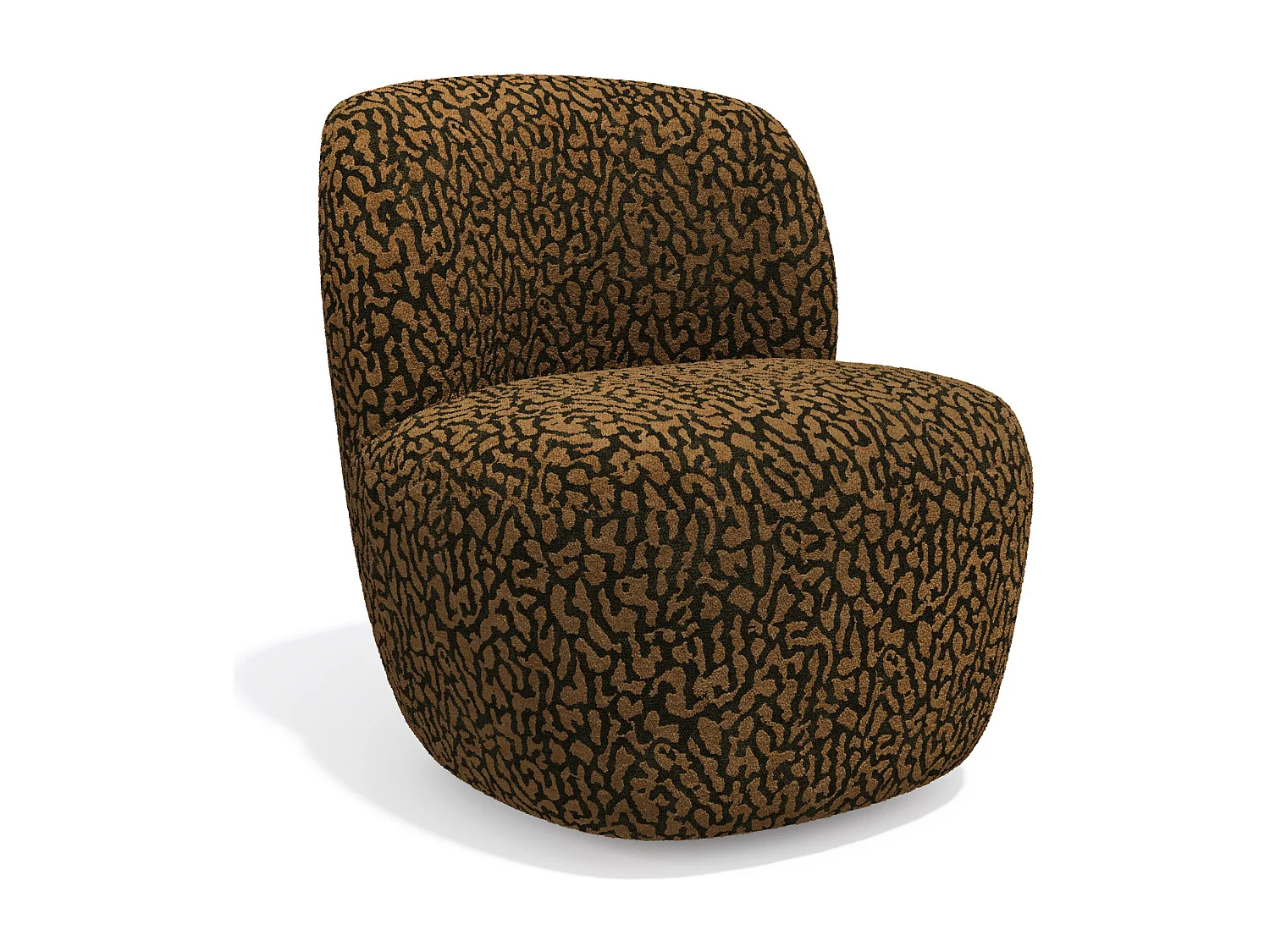 Fauteuil pivotant COMI en Tissu à motif  Brun