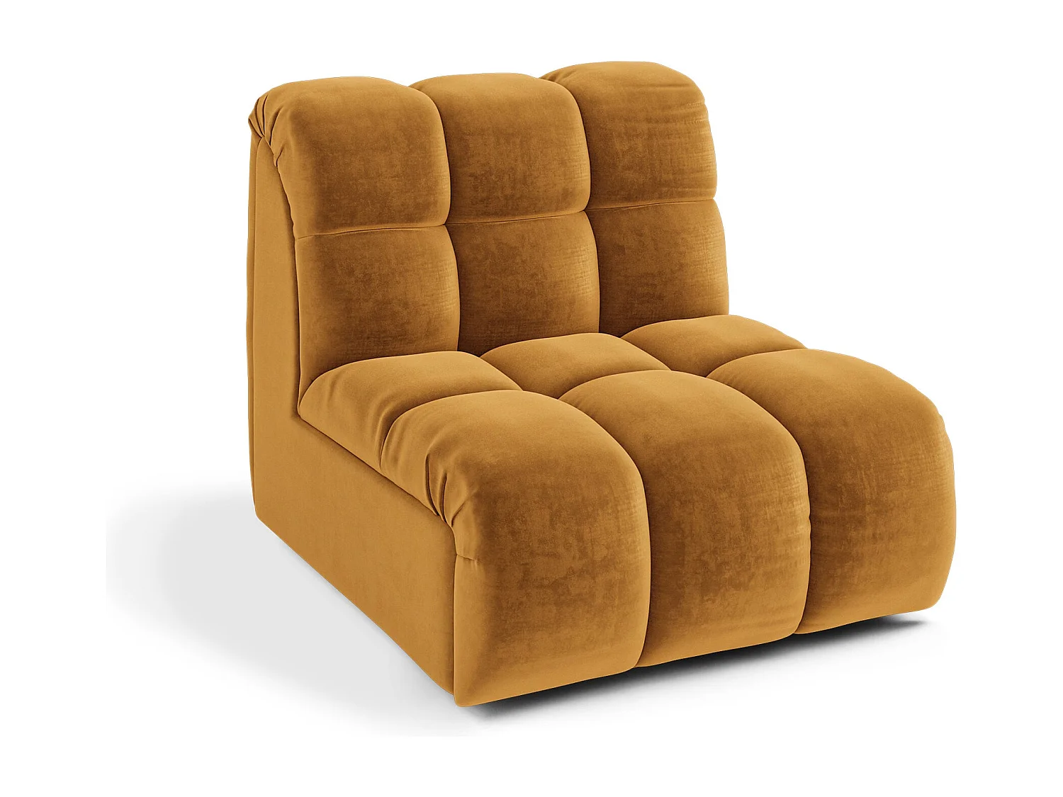 Fauteuil pivotant modulable SEVEN en Velours Moutarde