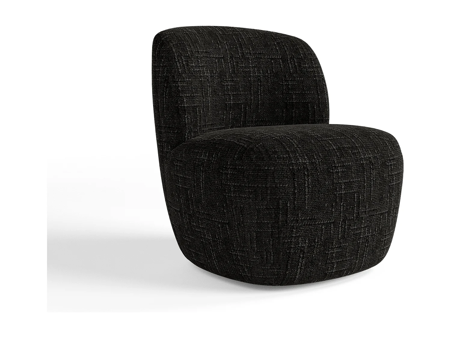 Fauteuil pivotant COMI en Velours tramé Noir
