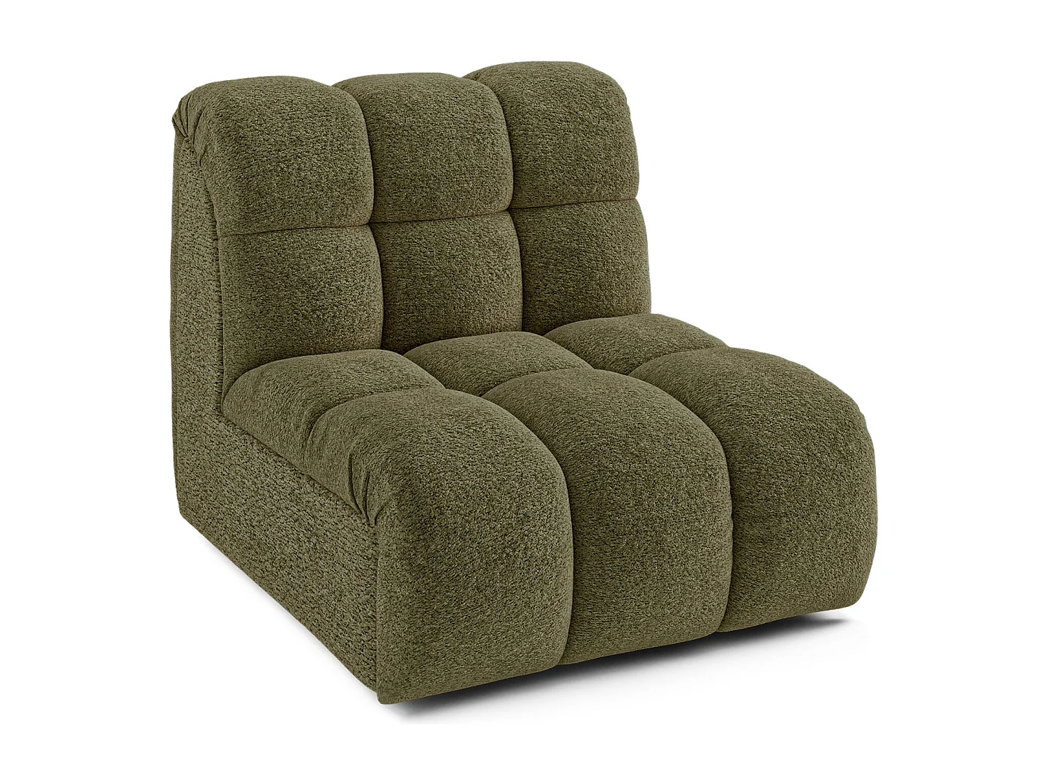 Fauteuil pivotant modulable SEVEN en Tissu bouclette Vert olive