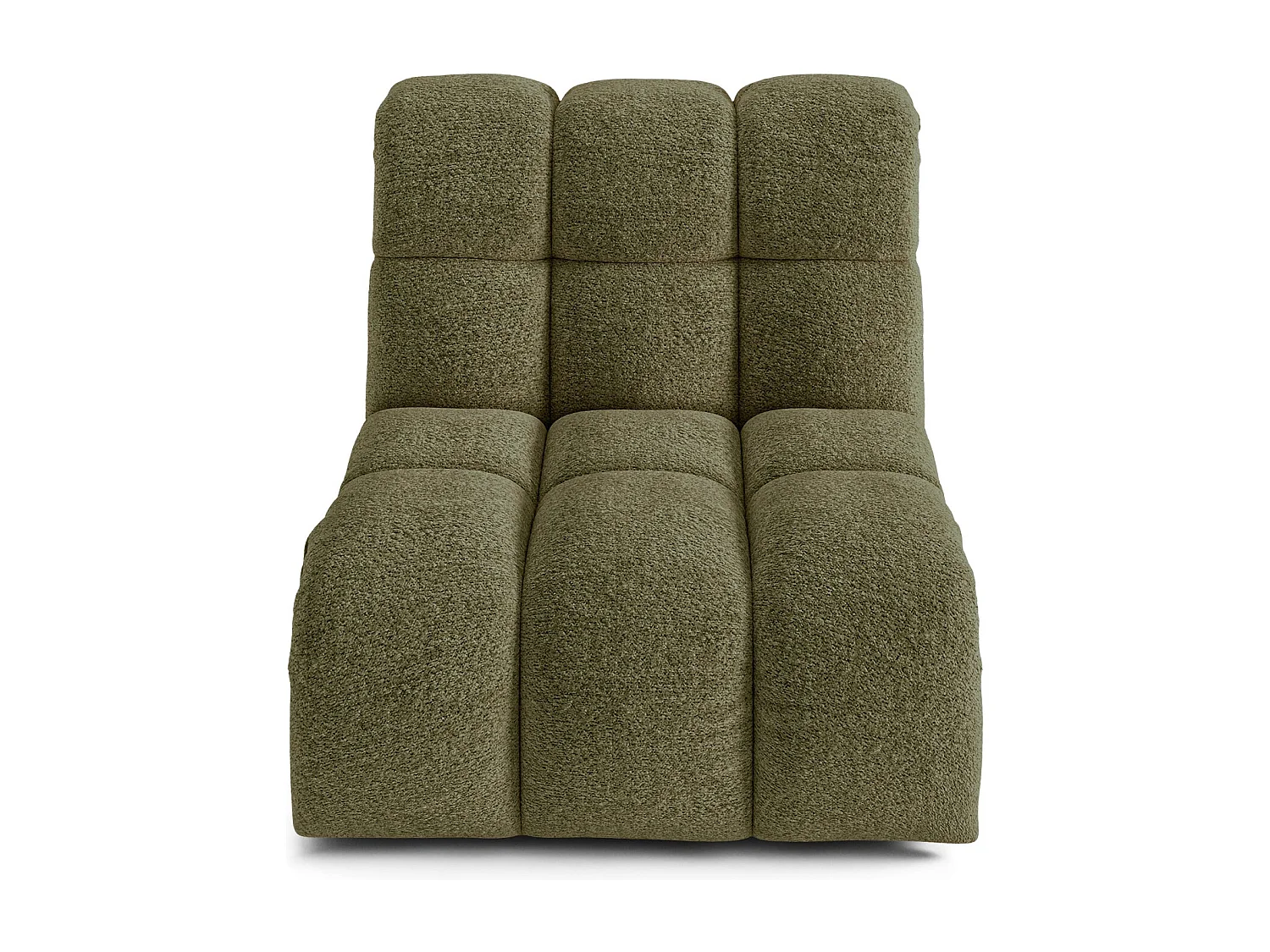 Fauteuil pivotant modulable SEVEN en Tissu bouclette Vert olive