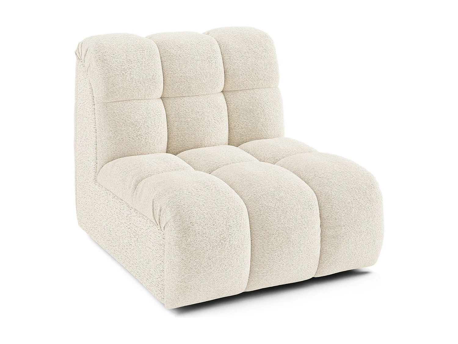 Fauteuil pivotant modulable SEVEN en Tissu bouclette Crème