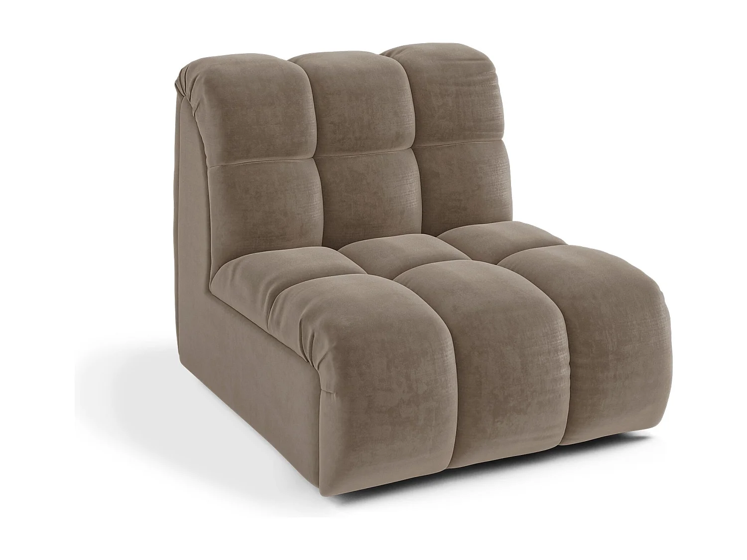 Fauteuil pivotant modulable SEVEN en Velours Marron glacé