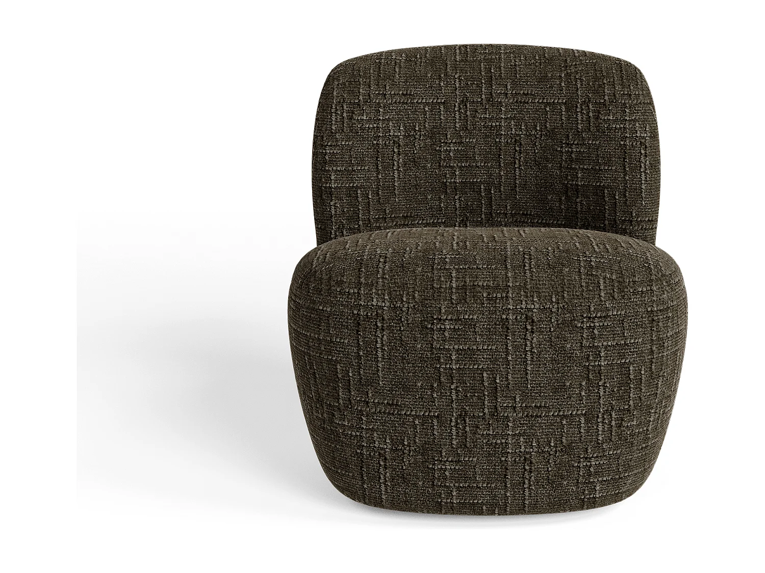 Fauteuil pivotant COMI en Velours tramé Brun expresso