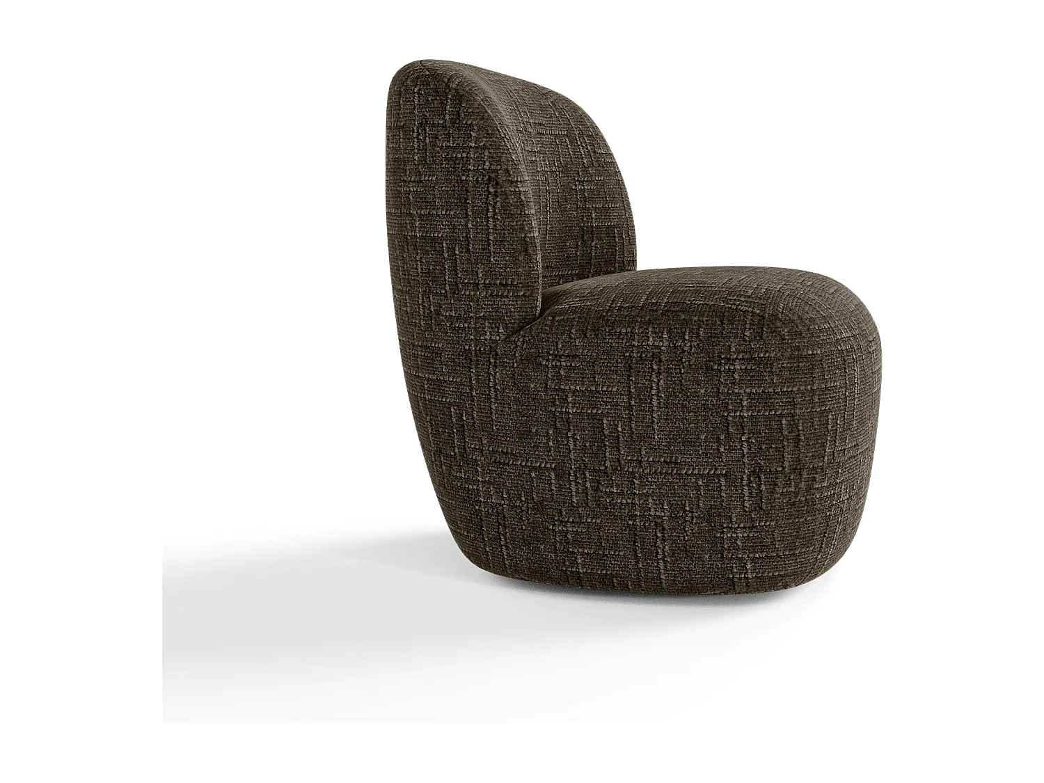 Fauteuil pivotant COMI en Velours tramé Brun expresso