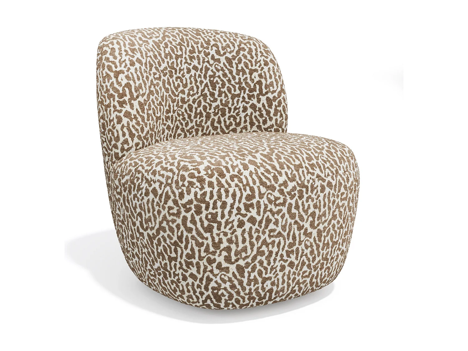 Fauteuil pivotant COMI en Tissu à motif  Taupe