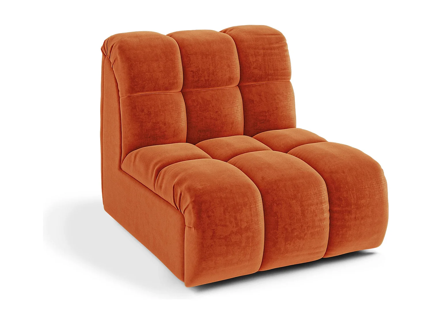 Fauteuil pivotant modulable SEVEN en Velours Orange rétro