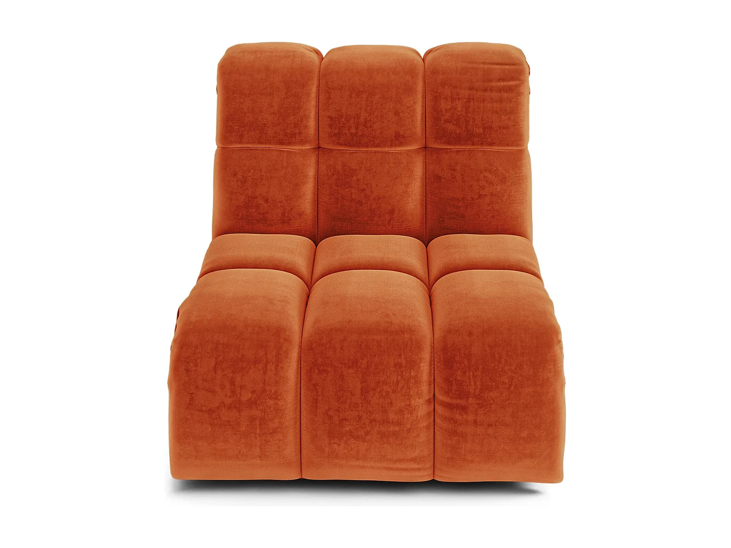 Fauteuil pivotant modulable SEVEN en Velours Orange rétro