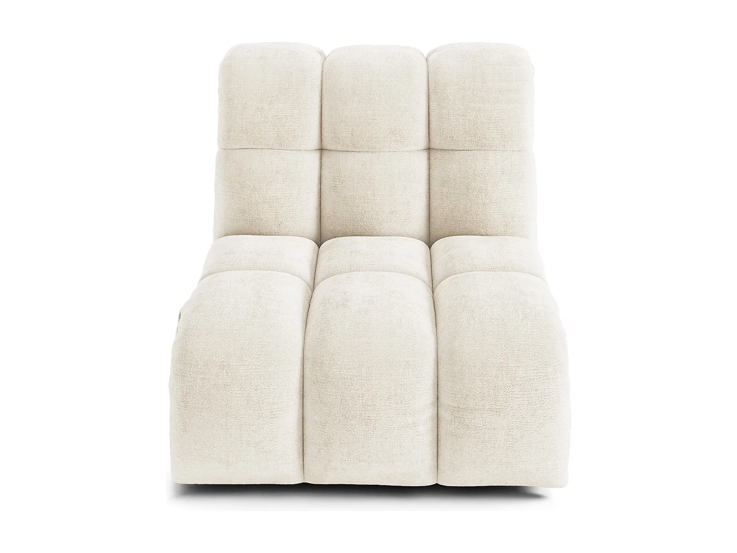 Fauteuil pivotant modulable SEVEN en Velours gaufré Crème