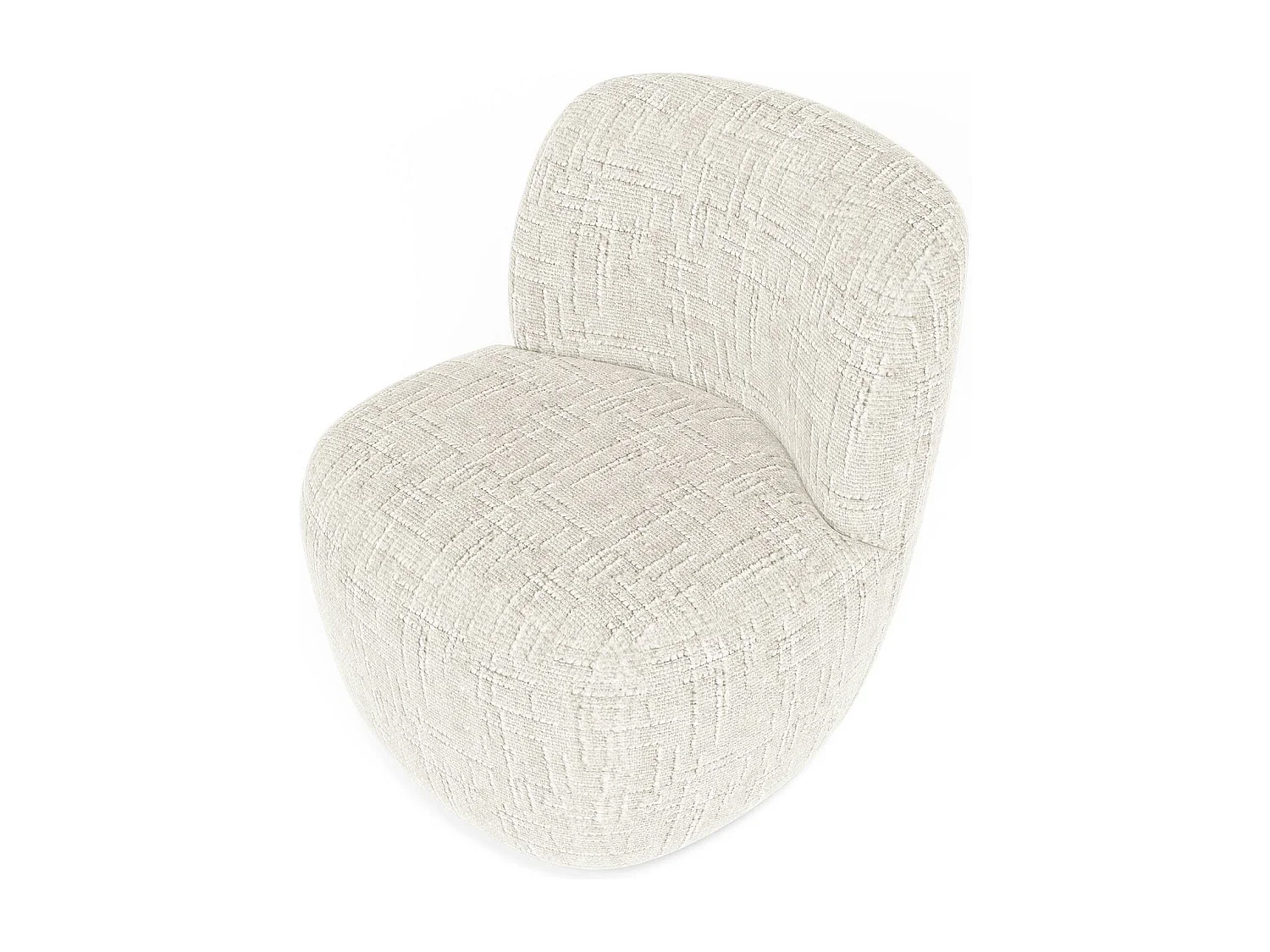 Fauteuil pivotant COMI en Velours tramé Taupe