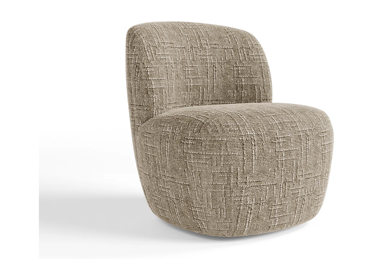 Fauteuil pivotant COMI en Velours tramé Taupe