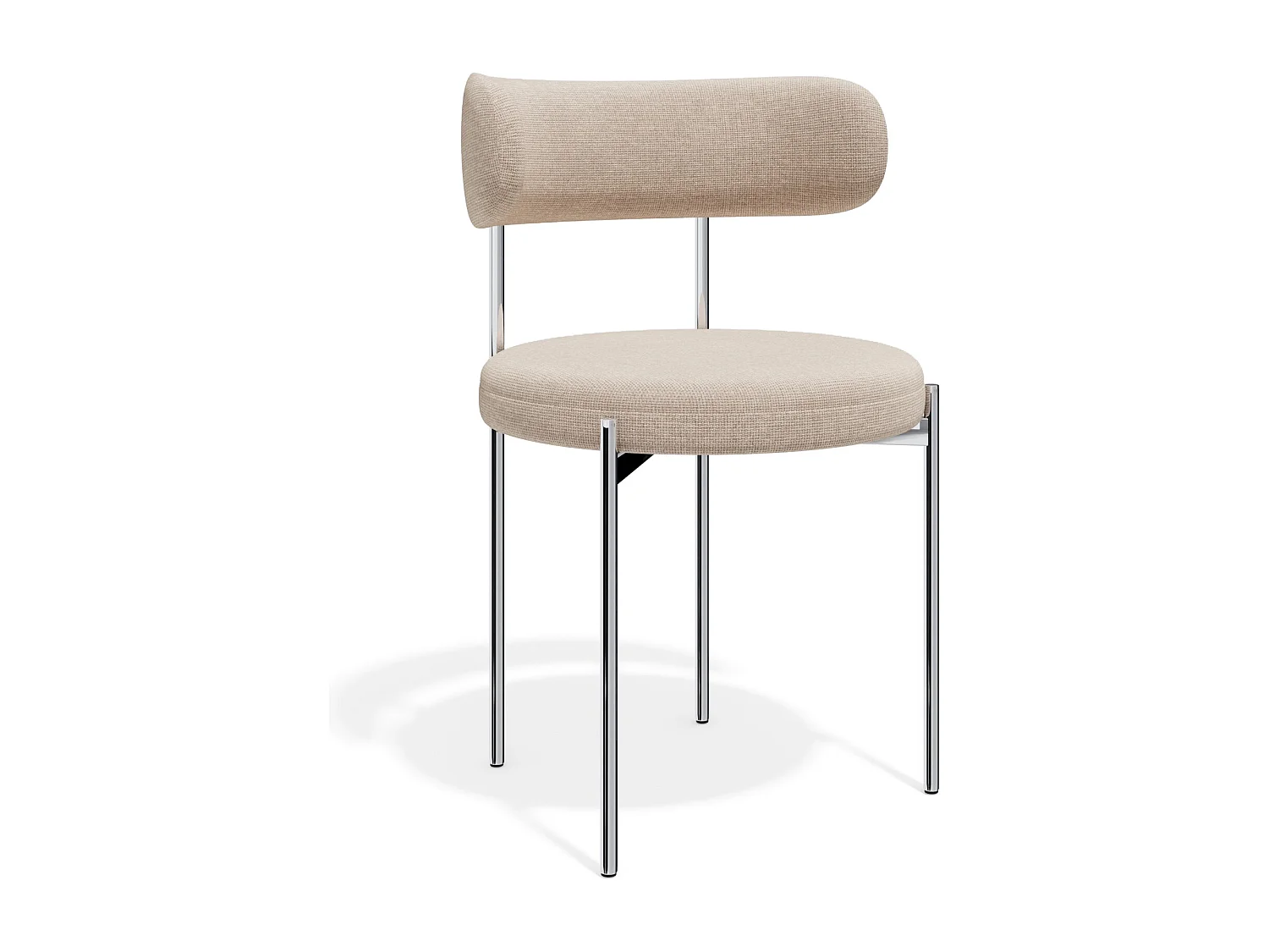 Lot de 2 chaises MUSE en Tissu tramé toucher doux Beige foncé