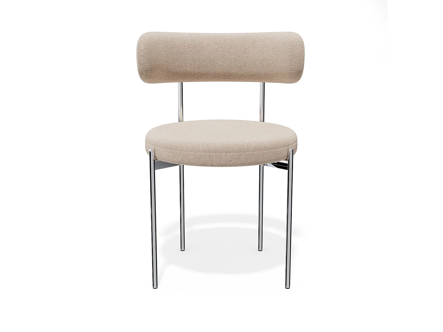 Lot de 2 chaises MUSE en Tissu tramé toucher doux Beige foncé