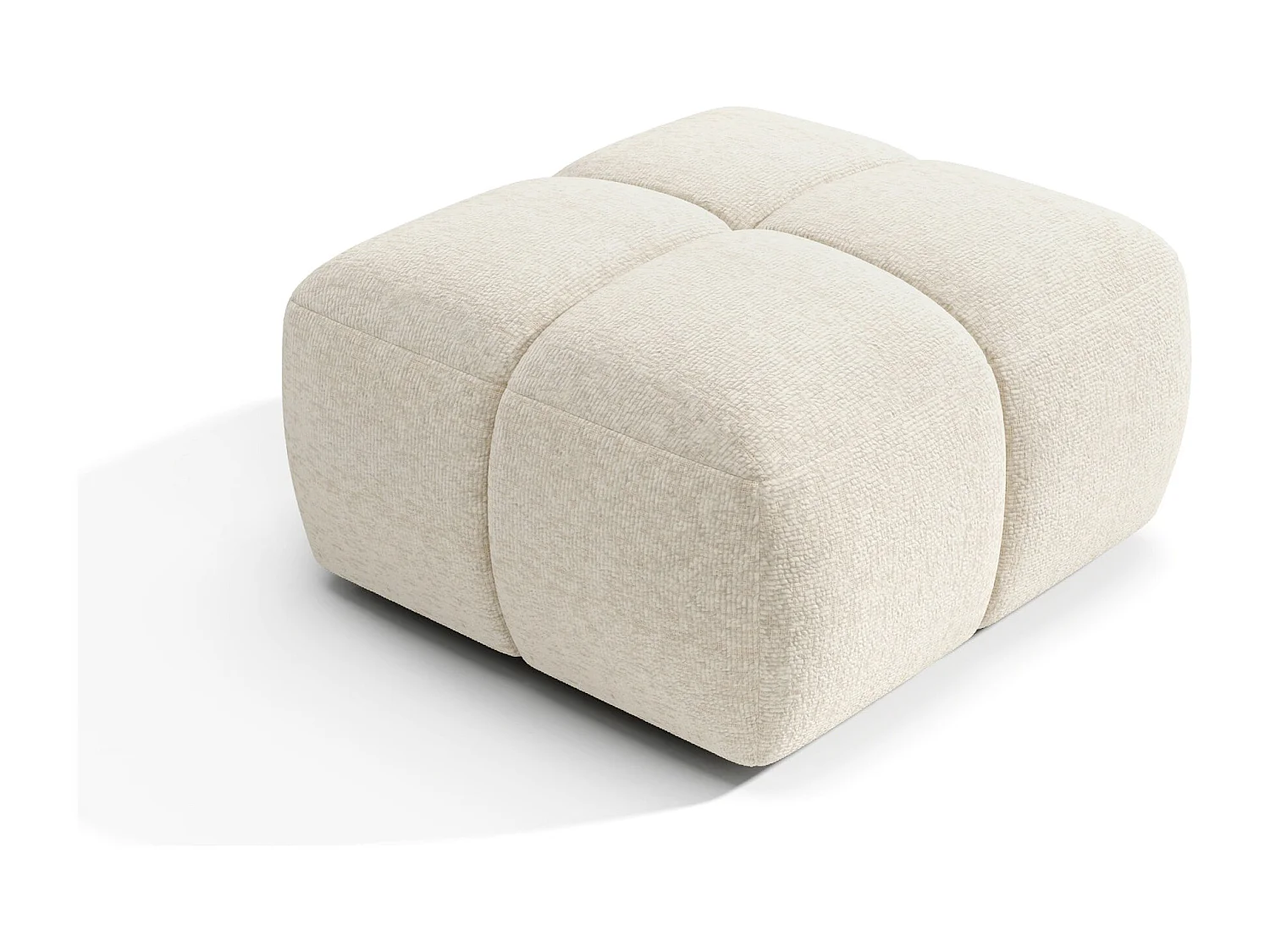 Pouf MOSS en Velours texturé Beige