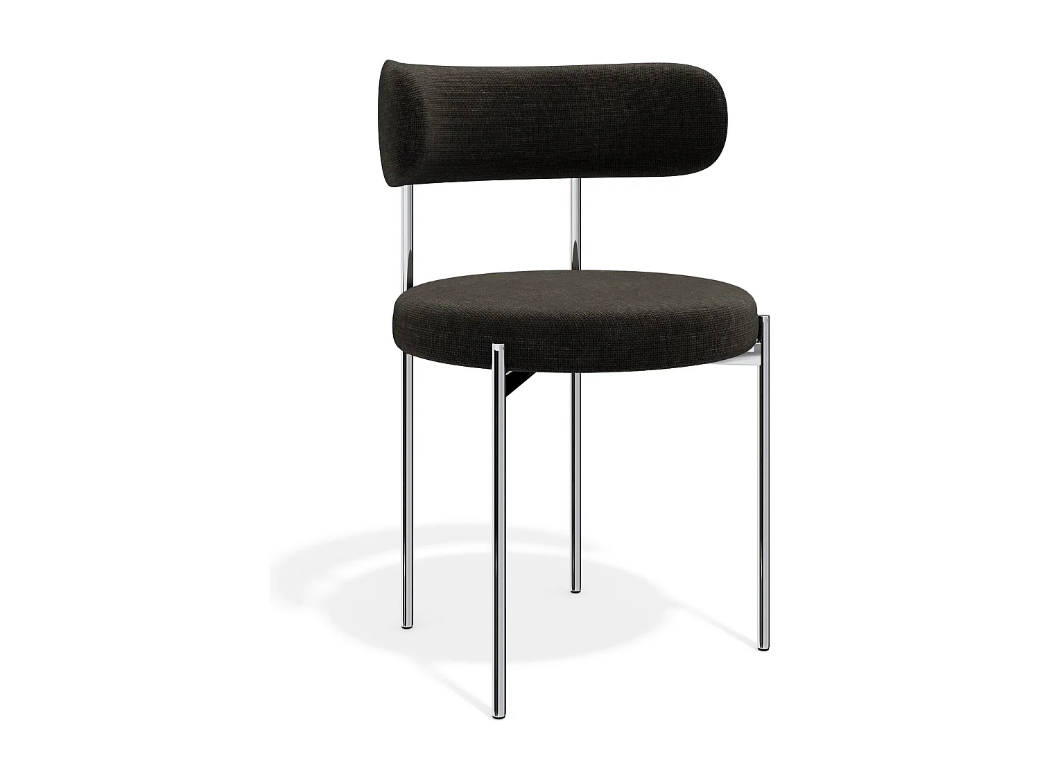 Lot de 2 chaises MUSE en Tissu tramé toucher doux Noir