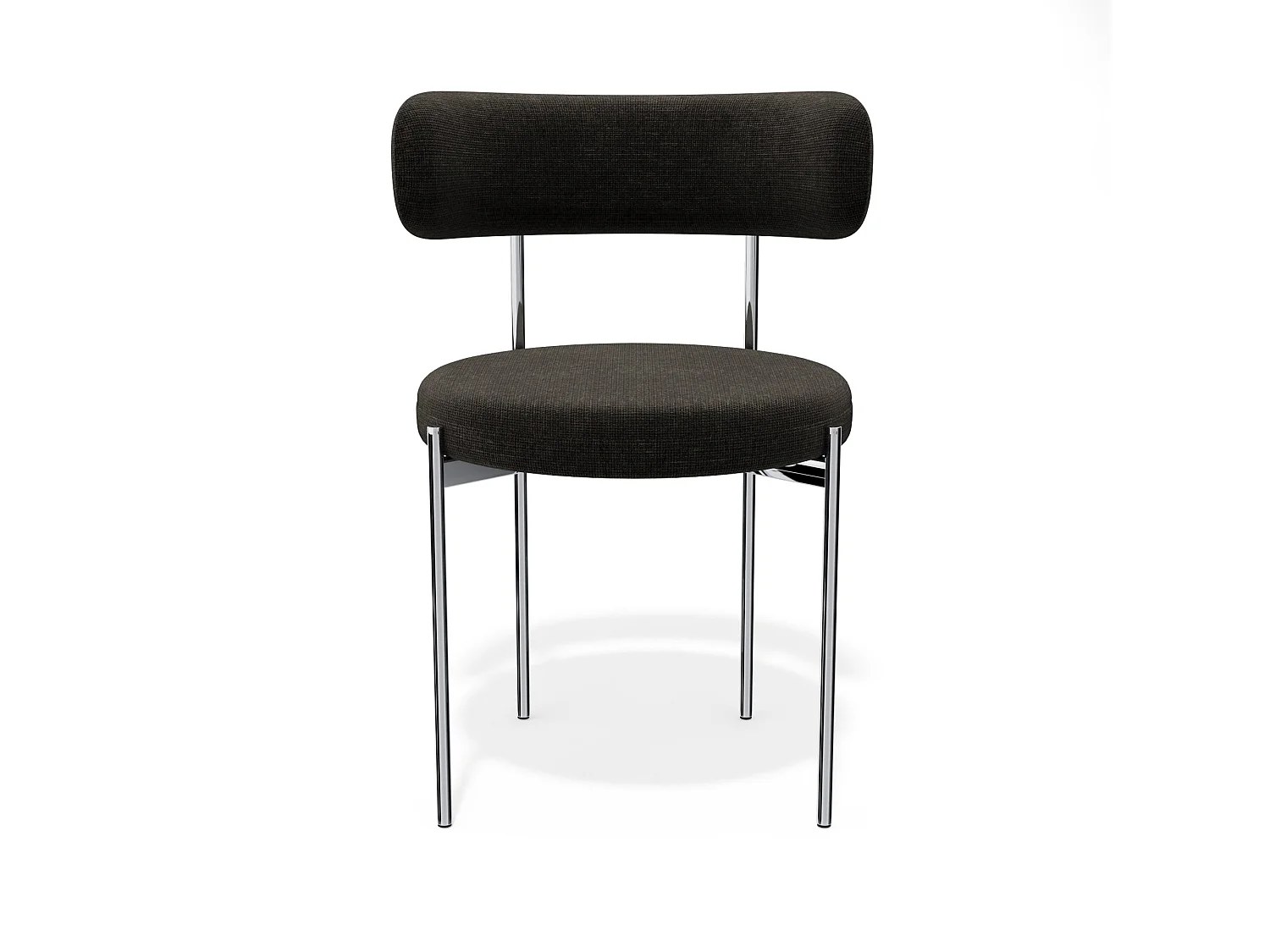 Lot de 2 chaises MUSE en Tissu tramé toucher doux Noir