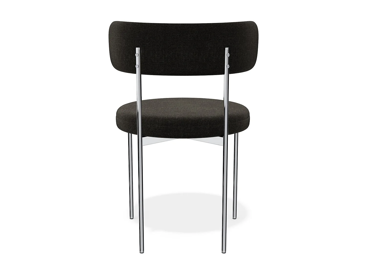 Lot de 2 chaises MUSE en Tissu tramé toucher doux Noir